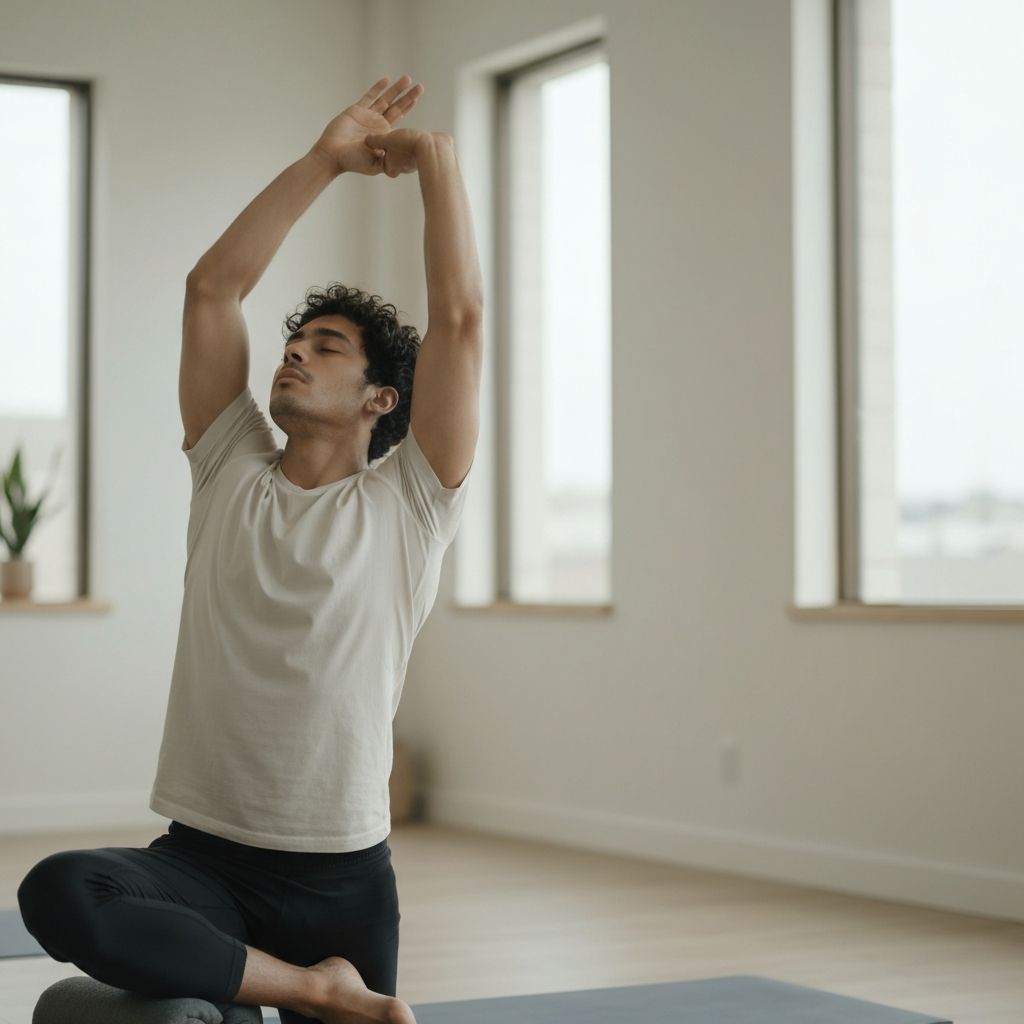 Mindful breathing during stretching